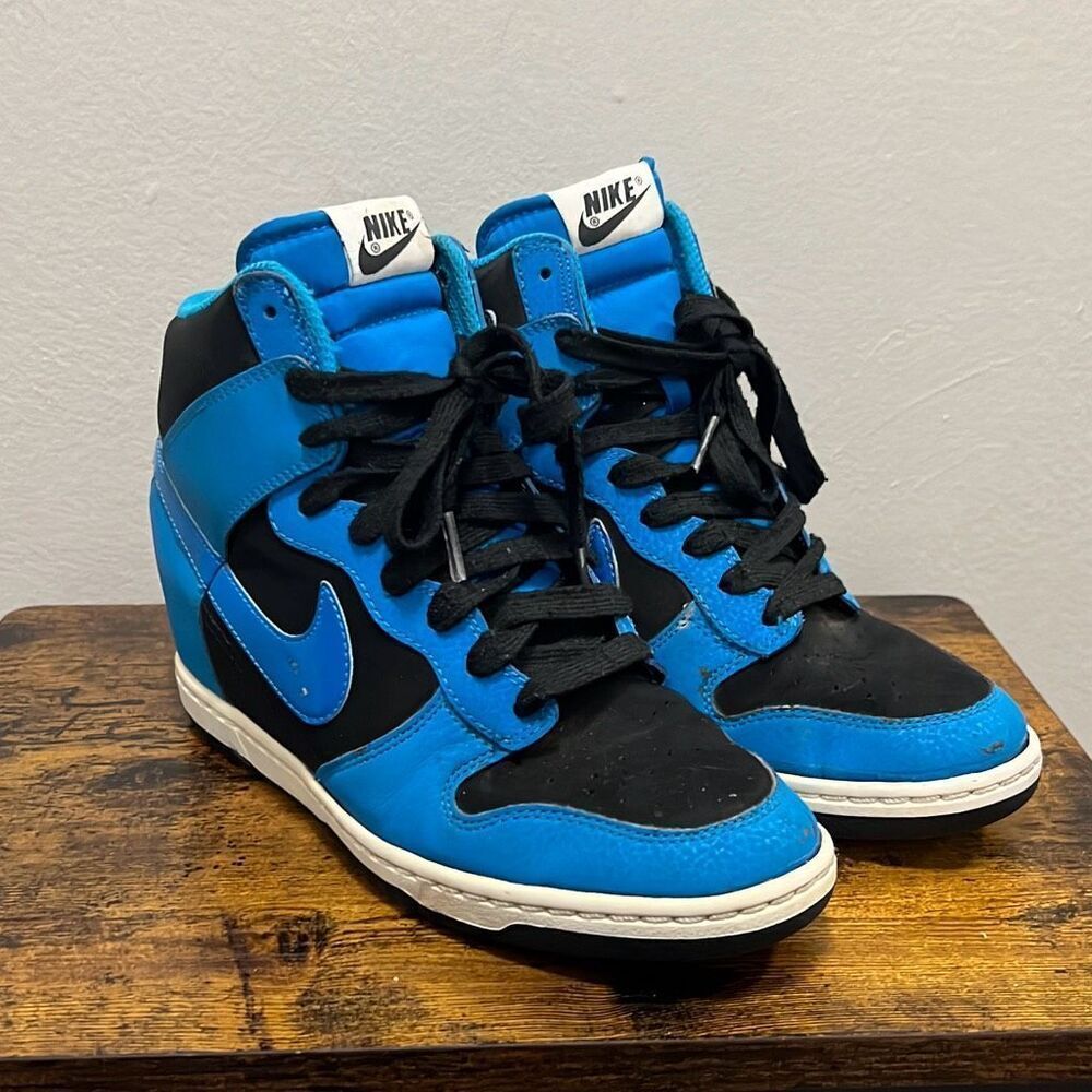 Nike Dunk ski high essential Black blue with hidden wedge size. Womens…